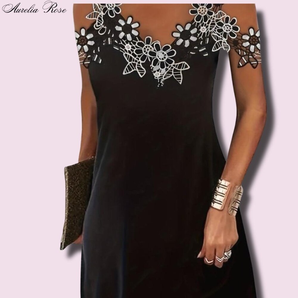 🌺 Casual V Neck Cold Shoulder Dress